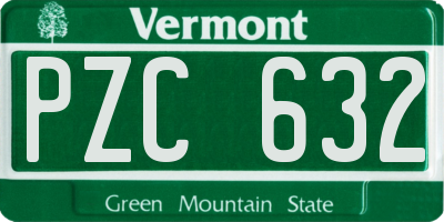 VT license plate PZC632