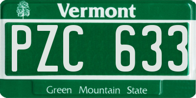 VT license plate PZC633