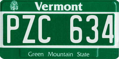 VT license plate PZC634