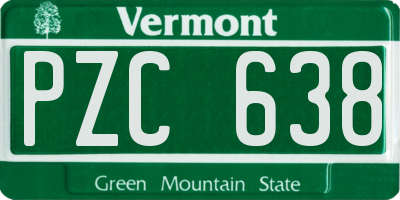 VT license plate PZC638