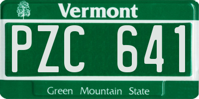VT license plate PZC641