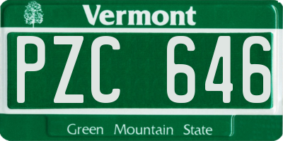VT license plate PZC646