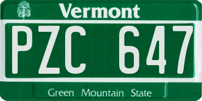 VT license plate PZC647