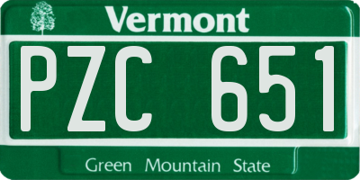 VT license plate PZC651