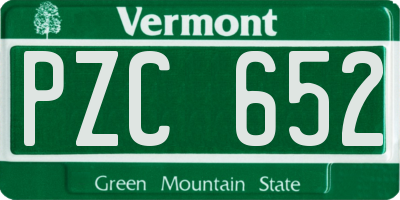 VT license plate PZC652