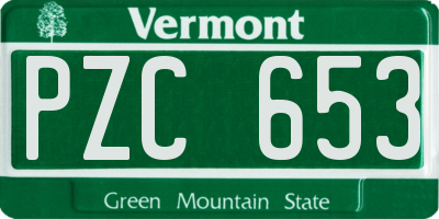 VT license plate PZC653