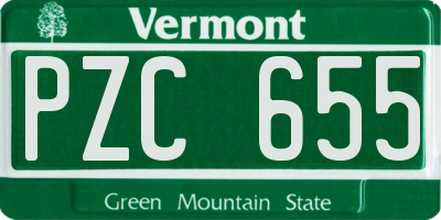 VT license plate PZC655