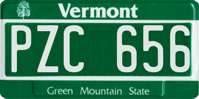 VT license plate PZC656