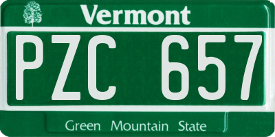 VT license plate PZC657