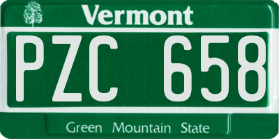 VT license plate PZC658