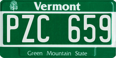 VT license plate PZC659