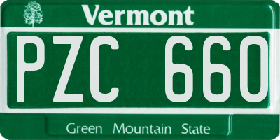 VT license plate PZC660