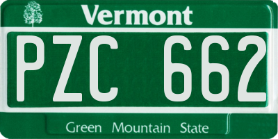 VT license plate PZC662