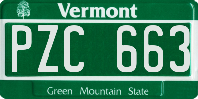 VT license plate PZC663
