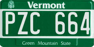 VT license plate PZC664