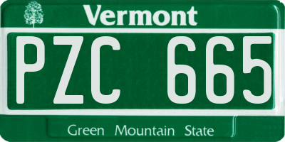 VT license plate PZC665