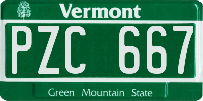 VT license plate PZC667