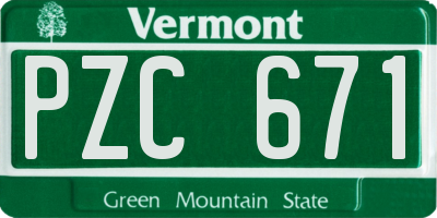VT license plate PZC671