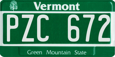 VT license plate PZC672