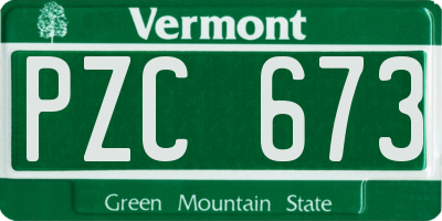 VT license plate PZC673