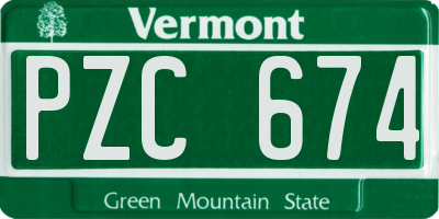 VT license plate PZC674