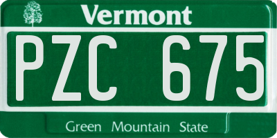 VT license plate PZC675