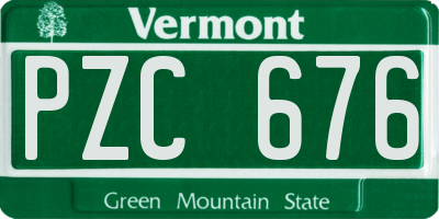 VT license plate PZC676