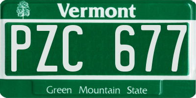 VT license plate PZC677