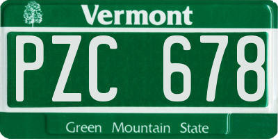 VT license plate PZC678