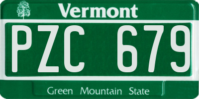 VT license plate PZC679