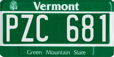 VT license plate PZC681