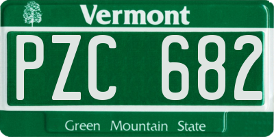 VT license plate PZC682