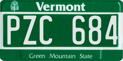 VT license plate PZC684