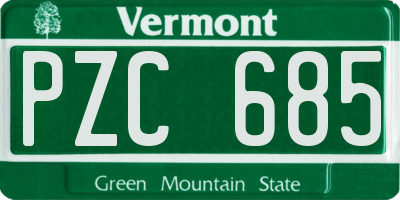 VT license plate PZC685
