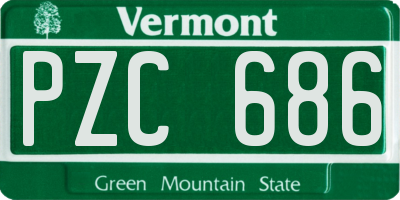 VT license plate PZC686