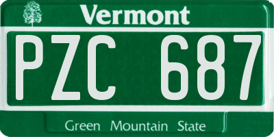 VT license plate PZC687