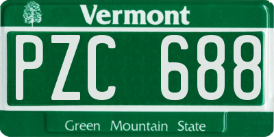 VT license plate PZC688