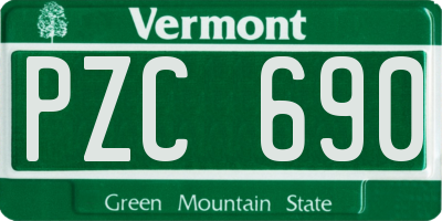 VT license plate PZC690