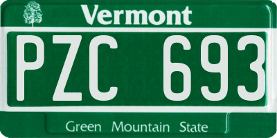 VT license plate PZC693