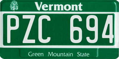 VT license plate PZC694