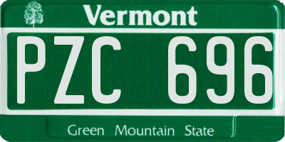 VT license plate PZC696