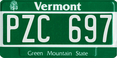 VT license plate PZC697