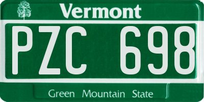 VT license plate PZC698