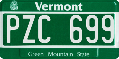 VT license plate PZC699