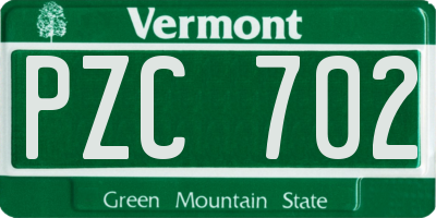 VT license plate PZC702