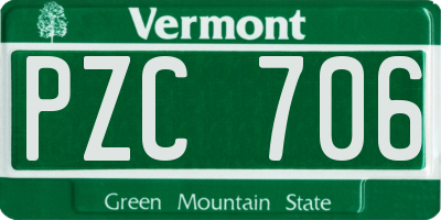 VT license plate PZC706