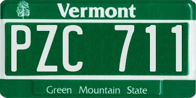 VT license plate PZC711