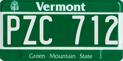 VT license plate PZC712