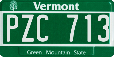 VT license plate PZC713