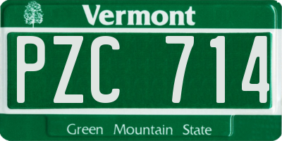 VT license plate PZC714